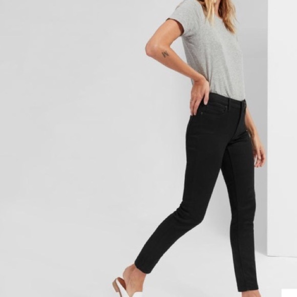 Everlane Mid Rise Black Ankle Stretch Denim Jeans Size 26 - Picture 3 of 8